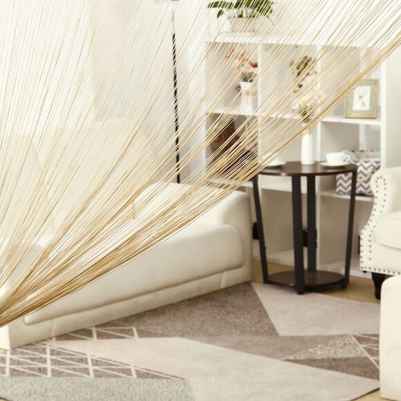 String Curtain Fringe Panel Thread Strip Backdrop Divider for Decor Camel Color - Picture 2 of 6